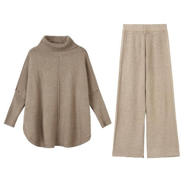 セットアップ ニットセーター 秋冬 レディース ワイドパンツ ニット